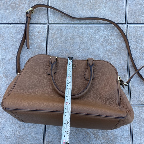 Tory Burch Brown Leather Robinson Double Zip Dome Satchel - Picture 15 of 16